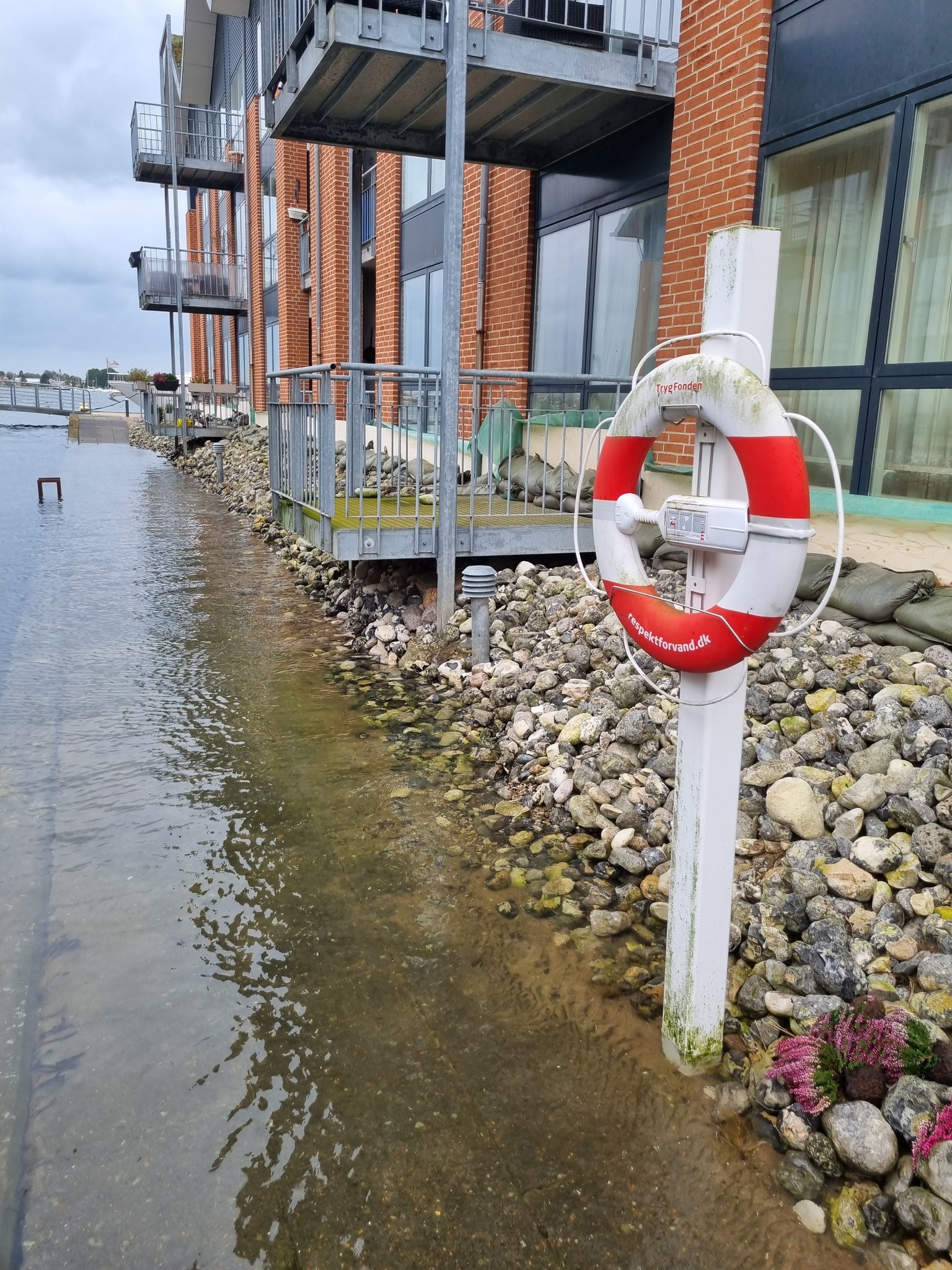 Forhøjet Vandstand Efter Stormflod Ved Almene Boliger I Gråsten Andelsboligforening. Foto SALUS