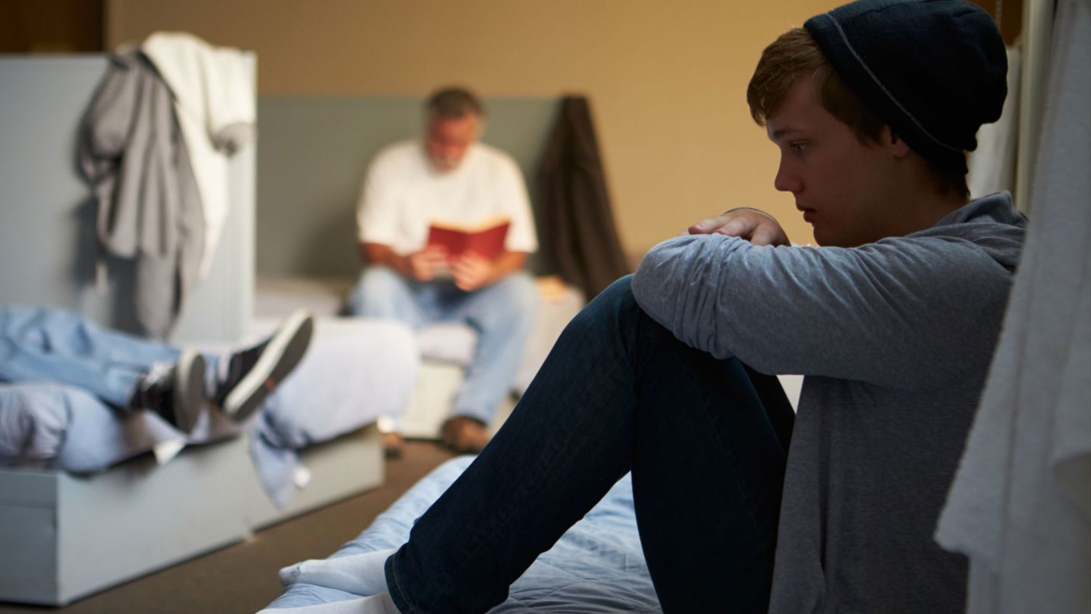 Ung Hjemløs Stockbillede