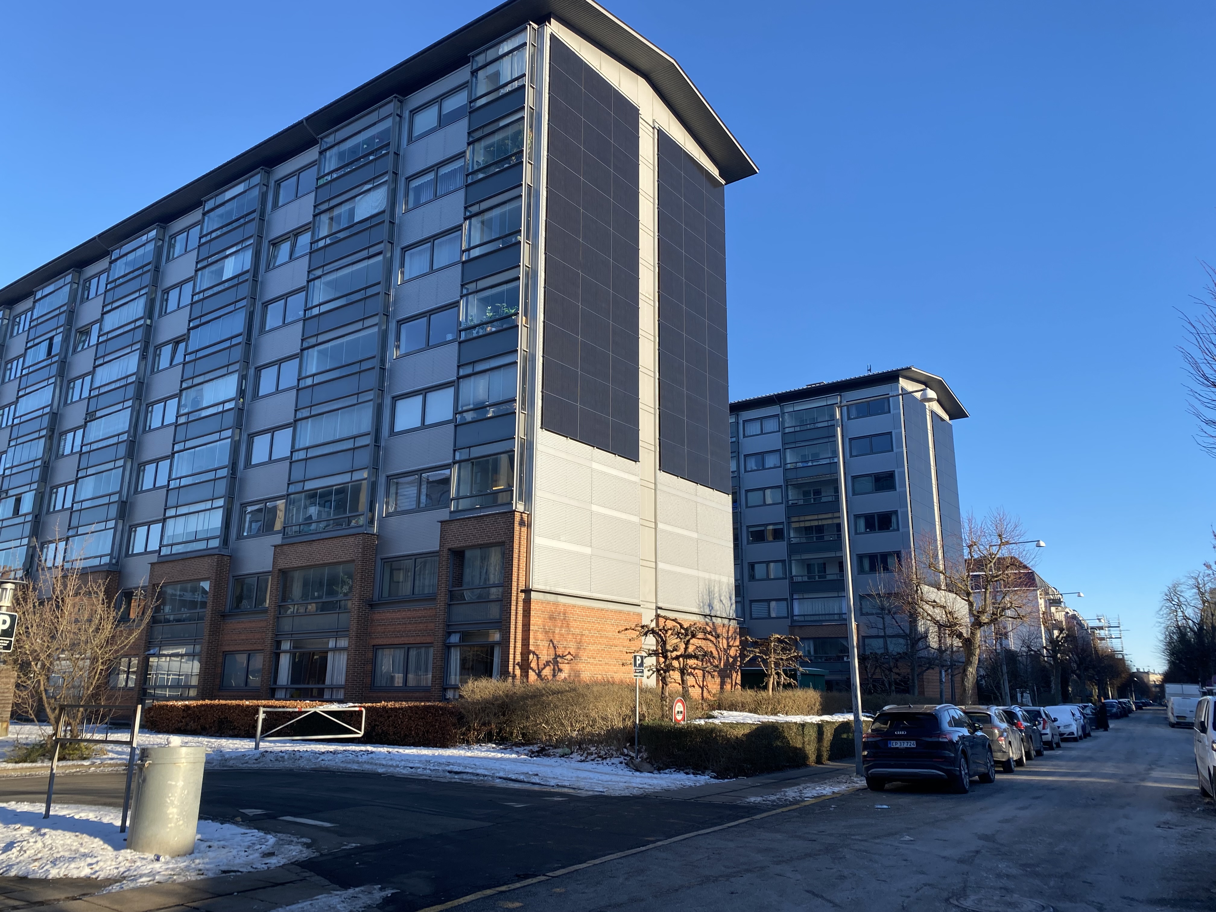 Solcellepaneler På Gavlene Af Den Almene Boligafdeling Stjernen På Frederiksberg